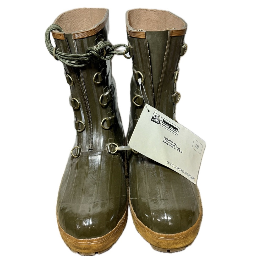🥾 HODGMAN *NWT* Vintage 80s Insulated Steel Rubber Green‎ Hunting Boots l Sz 13
